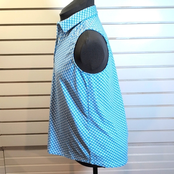 J. McLaughlin Melly Sleeveless Collared Snap Button Down Catalina Cloth Top Sz S - Picture 4 of 9
